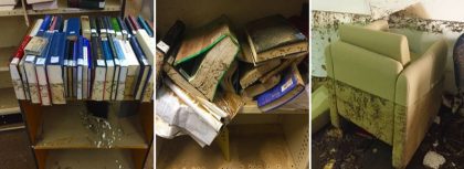 Image: Flood damaged books at ANU