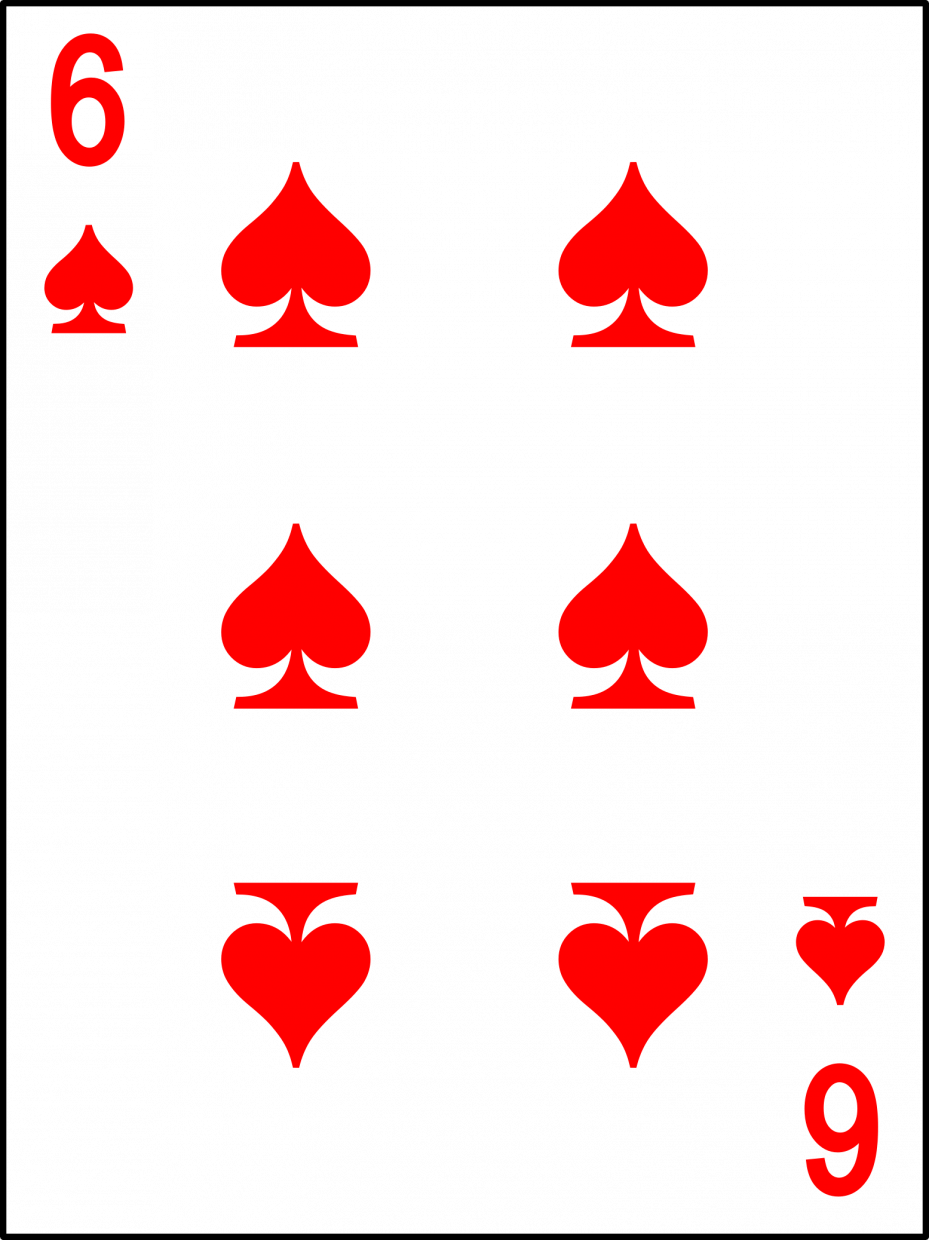 6 Spades, red