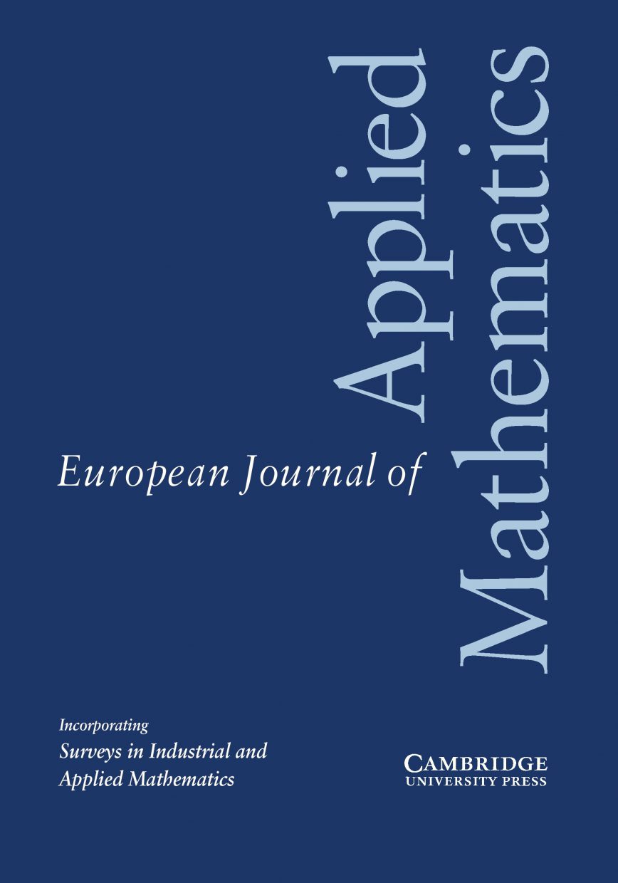 European Journal of Applied Mathematics Cover